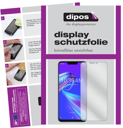 Klare Displayschutzfolie von dipos passend für Asus ZenFone Max (M2), präziser Zuschnitt und blasenfrei montiert