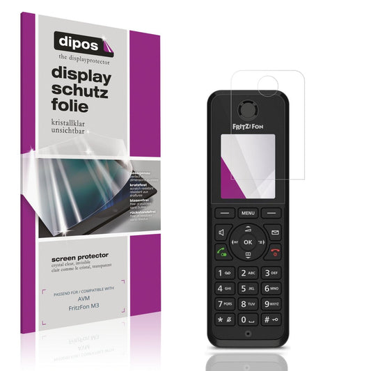 Klare Displayschutzfolie von dipos passend für AVM FritzFon M3, präziser Zuschnitt und blasenfrei montiert