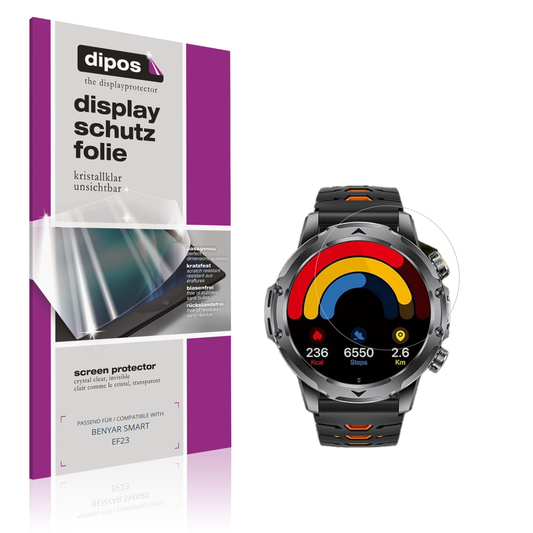Klare Displayschutzfolie von dipos passend für BENYAR SMART EF23, präziser Zuschnitt und blasenfrei montiert