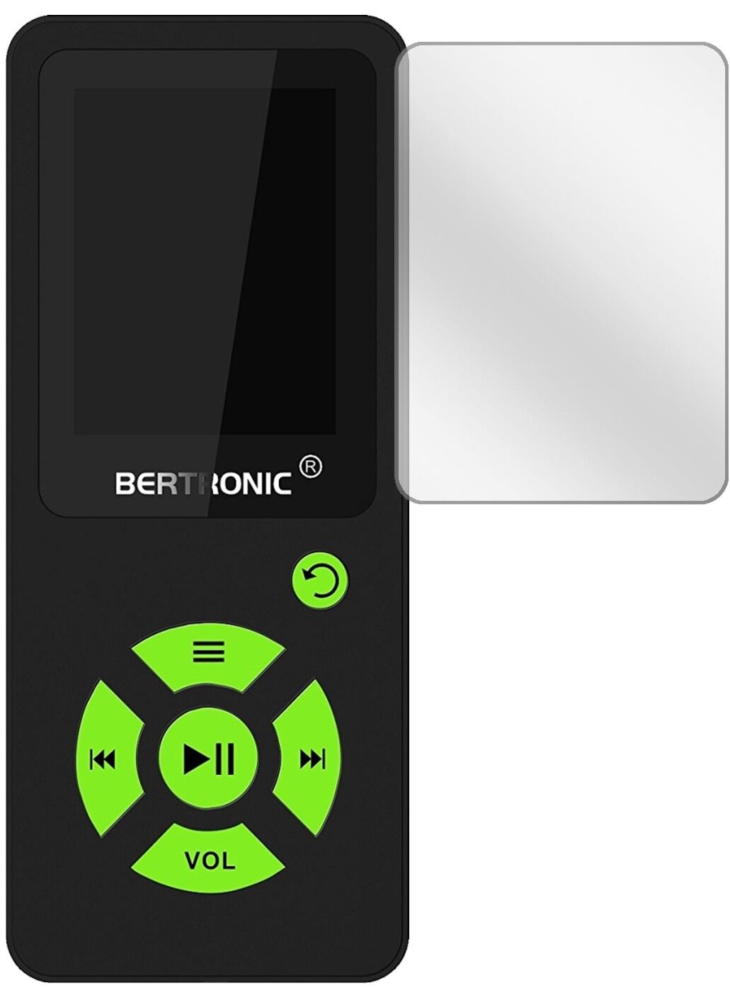 Klare Displayschutzfolie von dipos passend für Bertronic BC07 Royal MP3-Player, präziser Zuschnitt und blasenfrei montiert
