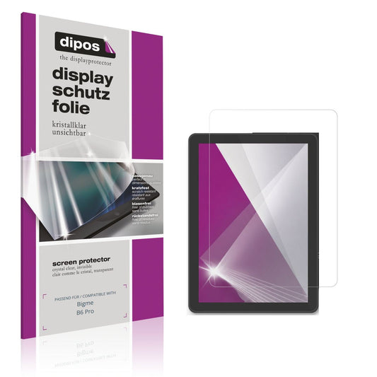 Klare Displayschutzfolie von dipos passend für Bigme B6 Pro, präziser Zuschnitt und blasenfrei montiert