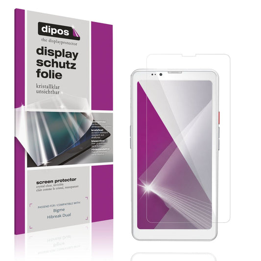 Klare Displayschutzfolie von dipos passend für Bigme Hibreak Dual, präziser Zuschnitt und blasenfrei montiert