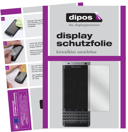 Klare Displayschutzfolie von dipos passend für Blackberry DTEK40, präziser Zuschnitt und blasenfrei montiert