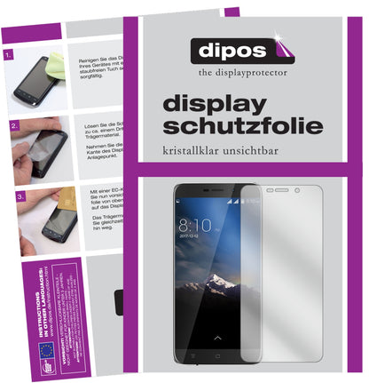 Klare Displayschutzfolie von dipos passend für Blackview A10, präziser Zuschnitt und blasenfrei montiert
