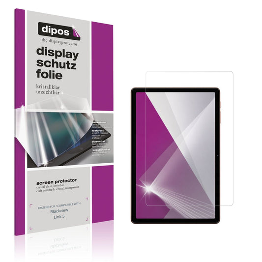 Klare Displayschutzfolie von dipos passend für Blackview Link 5, präziser Zuschnitt und blasenfrei montiert