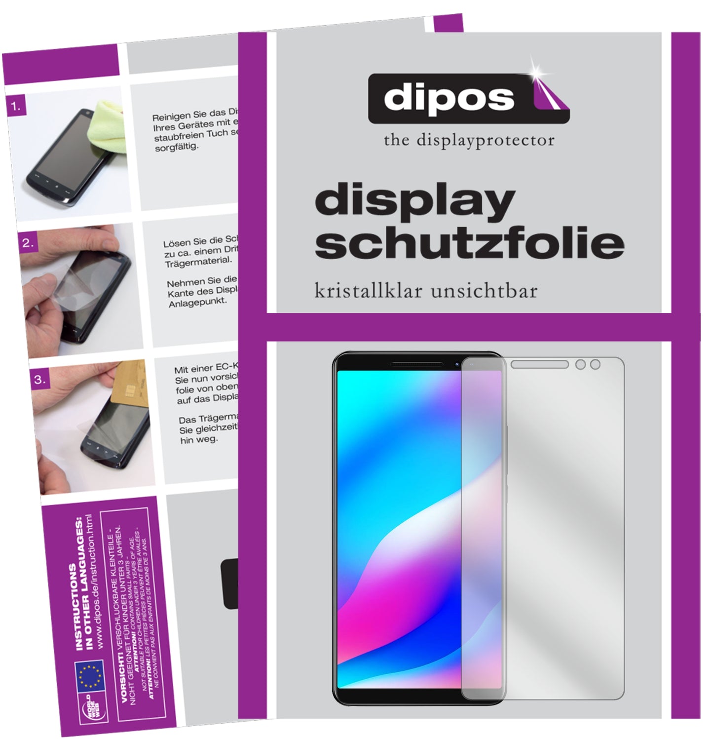 Klare Displayschutzfolie von dipos passend für Blackview Max 1, präziser Zuschnitt und blasenfrei montiert