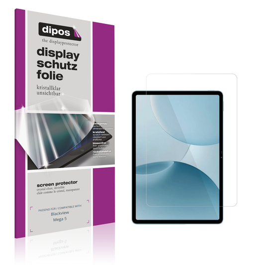 Klare Displayschutzfolie von dipos passend für Blackview Mega 5, präziser Zuschnitt und blasenfrei montiert