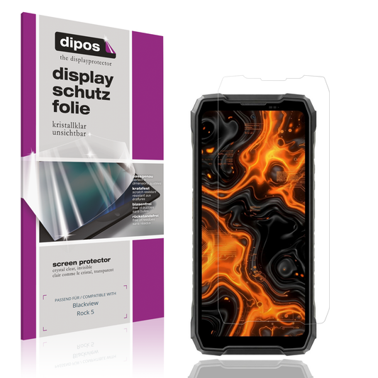 Klare Displayschutzfolie von dipos passend für Blackview Rock 5, präziser Zuschnitt und blasenfrei montiert