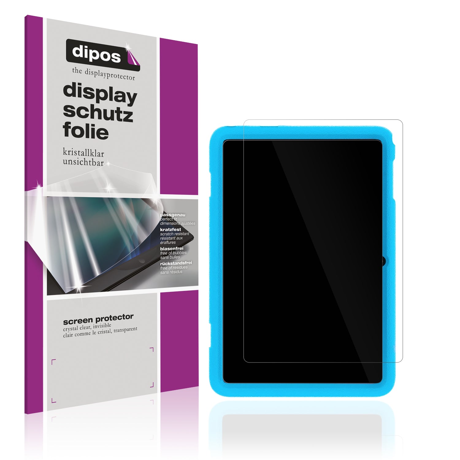 Klare Displayschutzfolie von dipos passend für Blackview Tab 8 Kids, präziser Zuschnitt und blasenfrei montiert