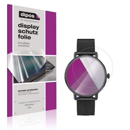 Klare Displayschutzfolie von dipos passend für Blackview X30, präziser Zuschnitt und blasenfrei montiert