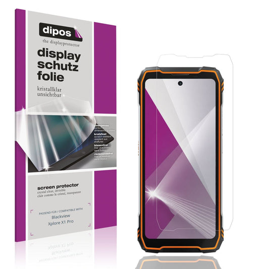 Klare Displayschutzfolie von dipos passend für Blackview Xplore X1 Pro, präziser Zuschnitt und blasenfrei montiert
