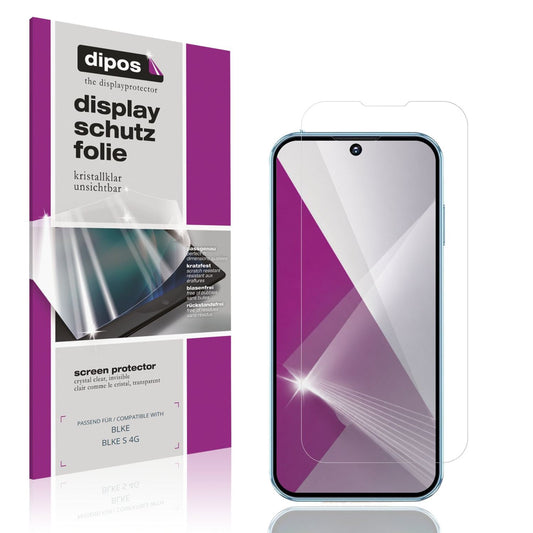 Klare Displayschutzfolie von dipos passend für BLKE BLKE S 4G, präziser Zuschnitt und blasenfrei montiert