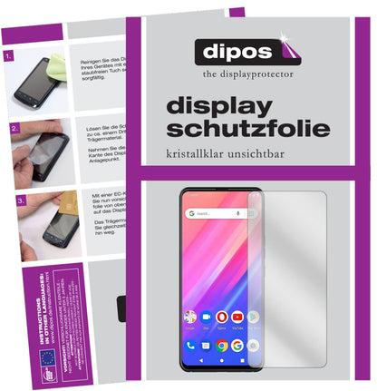 Klare Displayschutzfolie von dipos passend für BLU BOLD N1, präziser Zuschnitt und blasenfrei montiert