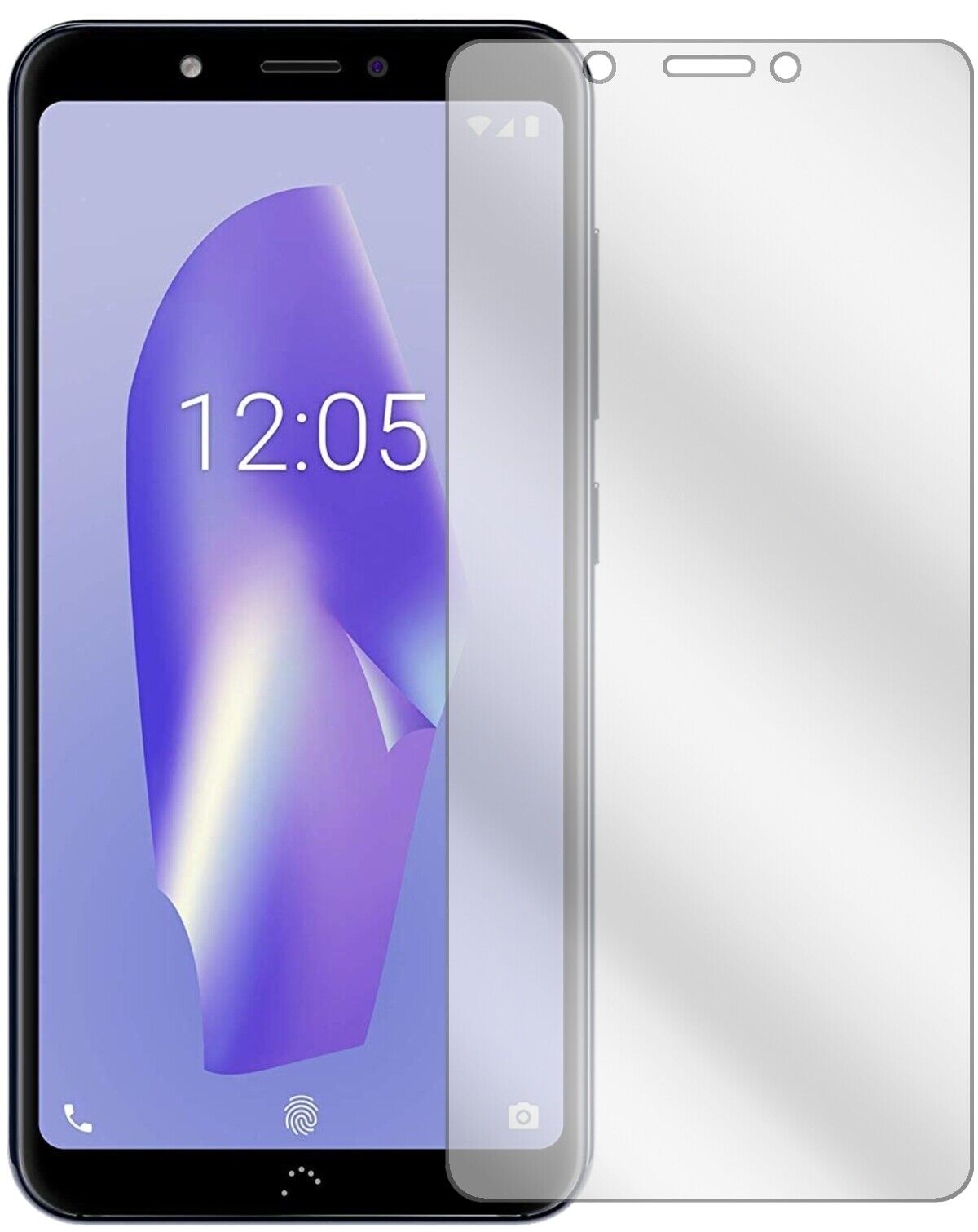 Klare Displayschutzfolie von dipos passend für BQ Aquaris C, präziser Zuschnitt und blasenfrei montiert