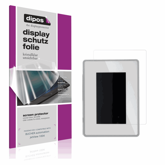 Klare Displayschutzfolie von dipos passend für BUCHER automation JetView 1004, präziser Zuschnitt und blasenfrei montiert