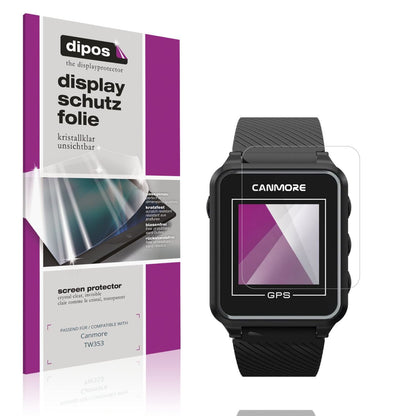 Klare Displayschutzfolie von dipos passend für Canmore TW353, präziser Zuschnitt und blasenfrei montiert