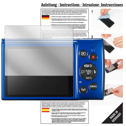 Klare Displayschutzfolie von dipos passend für Canon IXUS 190, präziser Zuschnitt und blasenfrei montiert