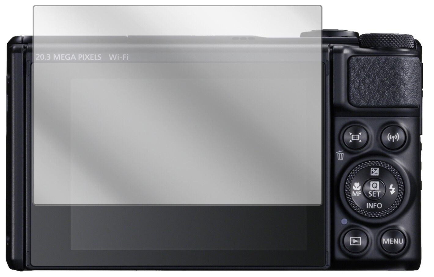 Klare Displayschutzfolie von dipos passend für Canon PowerShot SX740 HS, präziser Zuschnitt und blasenfrei montiert