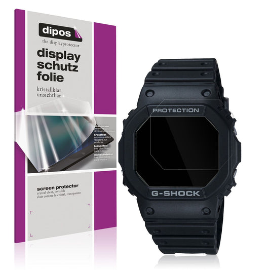Klare Displayschutzfolie von dipos passend für Casio G-Shock DW-5000U, präziser Zuschnitt und blasenfrei montiert