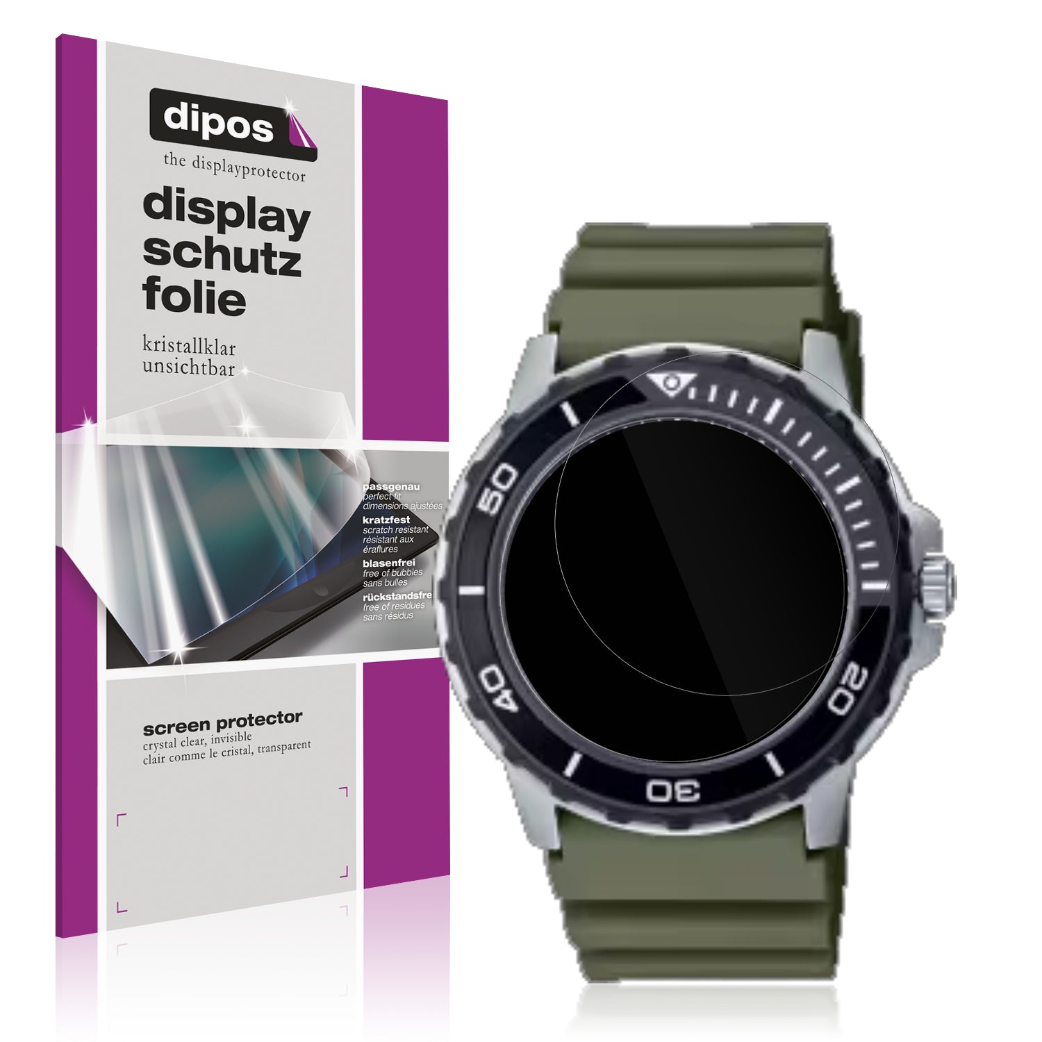 Klare Displayschutzfolie von dipos passend für Casio MTD-125D, präziser Zuschnitt und blasenfrei montiert