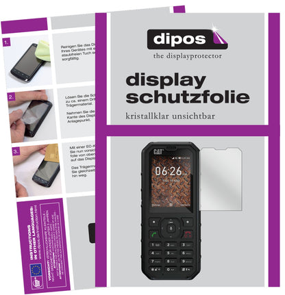 Klare Displayschutzfolie von dipos passend für Caterpillar CAT B35, präziser Zuschnitt und blasenfrei montiert