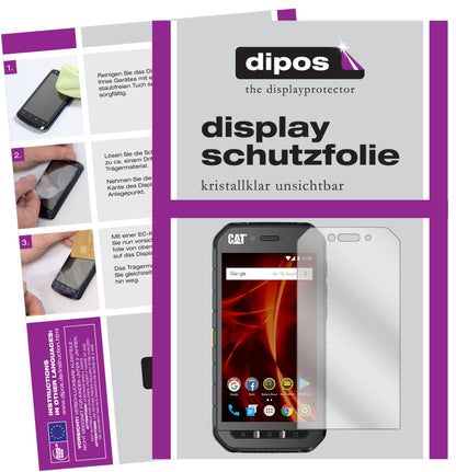 Klare Displayschutzfolie von dipos passend für CAT S48c, präziser Zuschnitt und blasenfrei montiert
