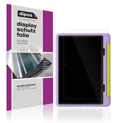 Klare Displayschutzfolie von dipos passend für Cheerjoy Kinder Tablet 10 Zoll, präziser Zuschnitt und blasenfrei montiert