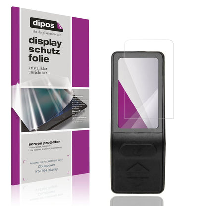Klare Displayschutzfolie von dipos passend für Cloudpower KT-TF04 Display, präziser Zuschnitt und blasenfrei montiert