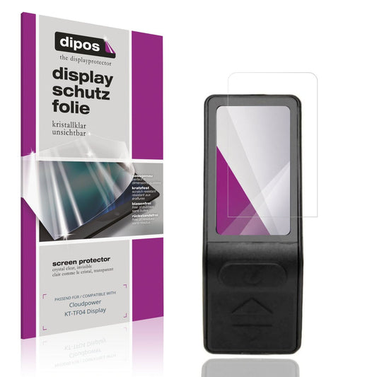 Klare Displayschutzfolie von dipos passend für Cloudpower KT-TF04 Display, präziser Zuschnitt und blasenfrei montiert
