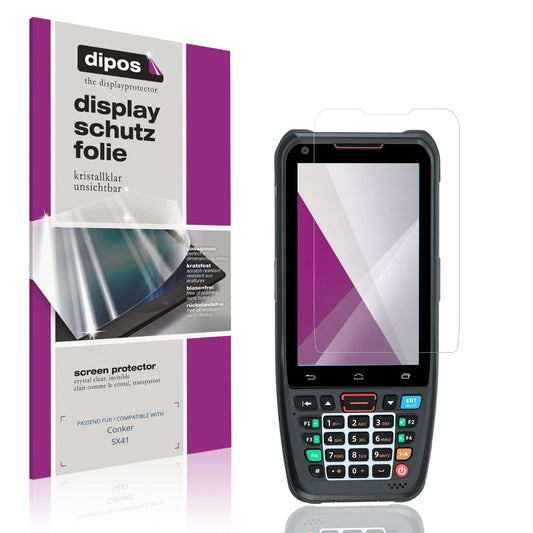 Klare Displayschutzfolie von dipos passend für Conker SX41, präziser Zuschnitt und blasenfrei montiert