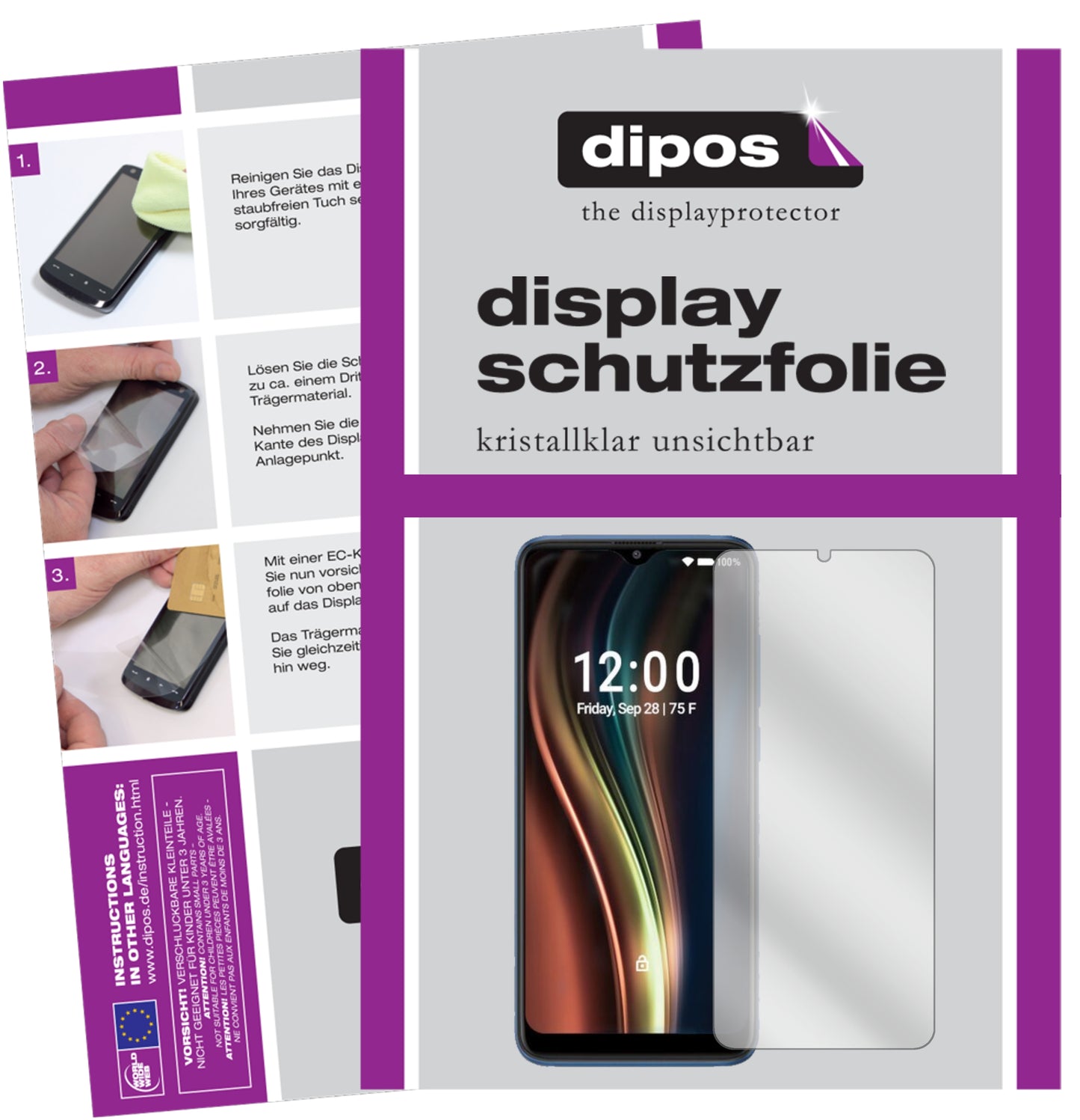 Klare Displayschutzfolie von dipos passend für Coolpad Legacy 5G, präziser Zuschnitt und blasenfrei montiert