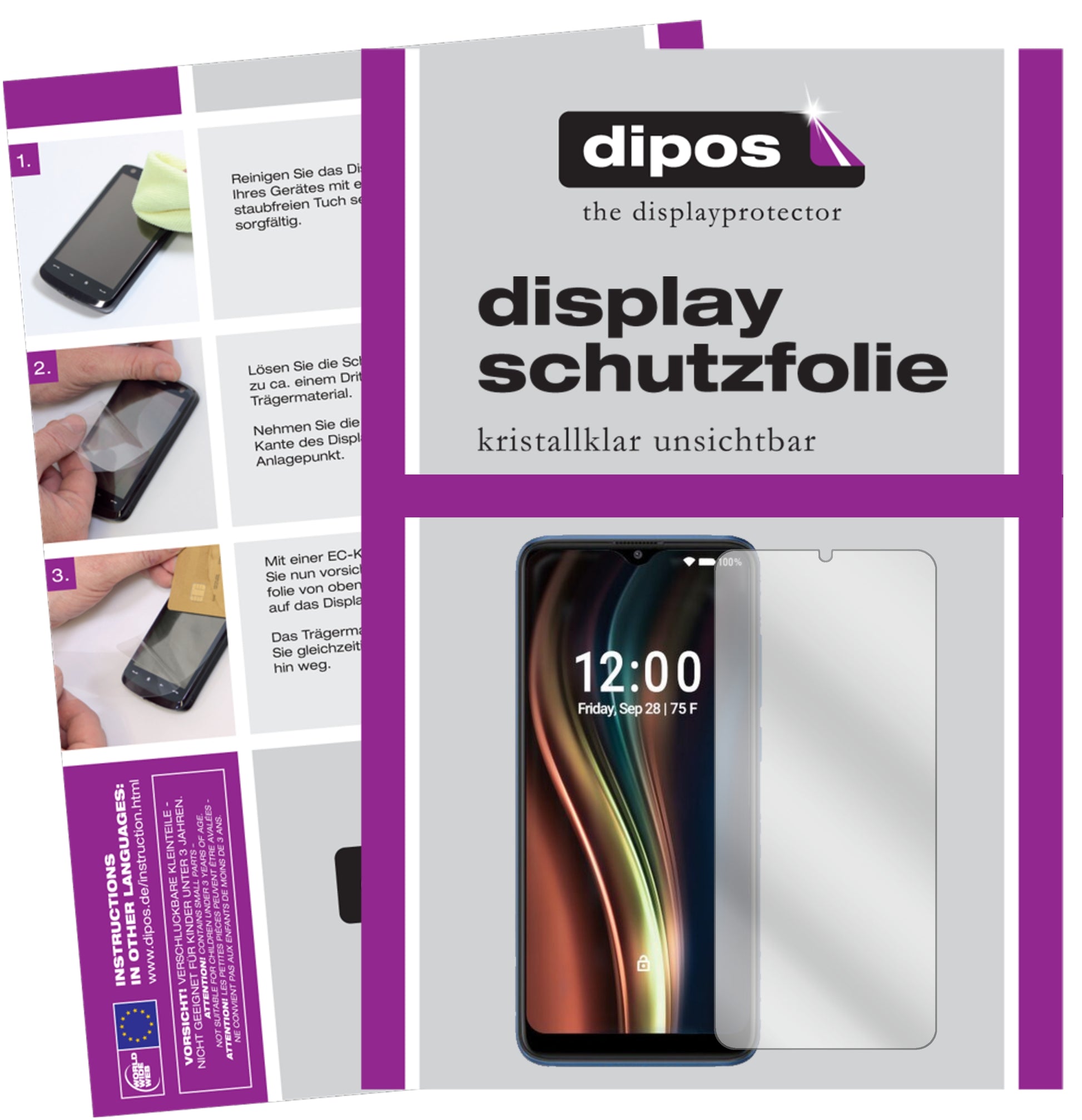 Klare Displayschutzfolie von dipos passend für Coolpad Legacy 5G, präziser Zuschnitt und blasenfrei montiert