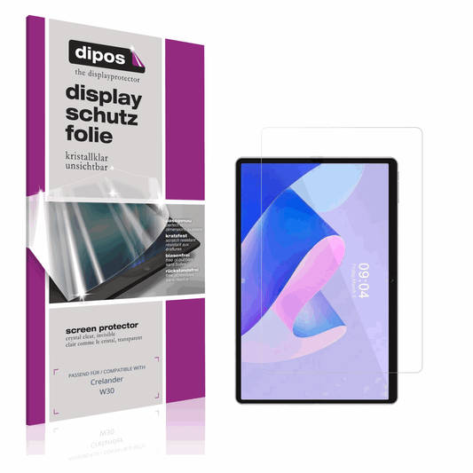 Klare Displayschutzfolie von dipos passend für Crelander W30, präziser Zuschnitt und blasenfrei montiert