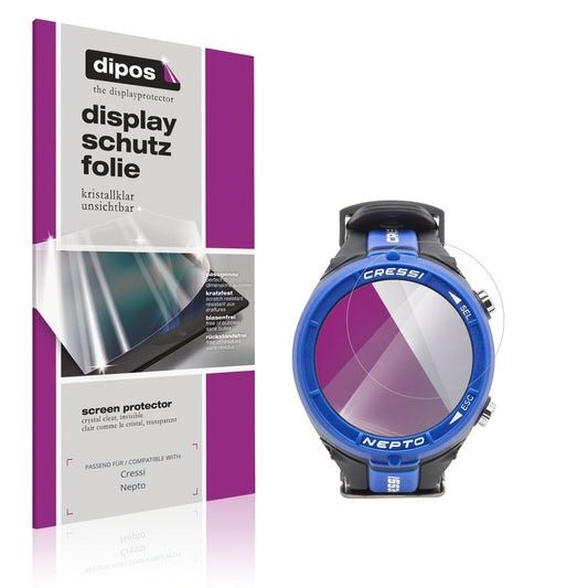 Klare Displayschutzfolie von dipos passend für Cressi Nepto, präziser Zuschnitt und blasenfrei montiert