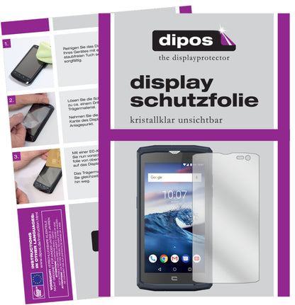Klare Displayschutzfolie von dipos passend für Crosscall Core X3, präziser Zuschnitt und blasenfrei montiert
