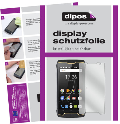 Klare Displayschutzfolie von dipos passend für Cubot King Kong CS, präziser Zuschnitt und blasenfrei montiert
