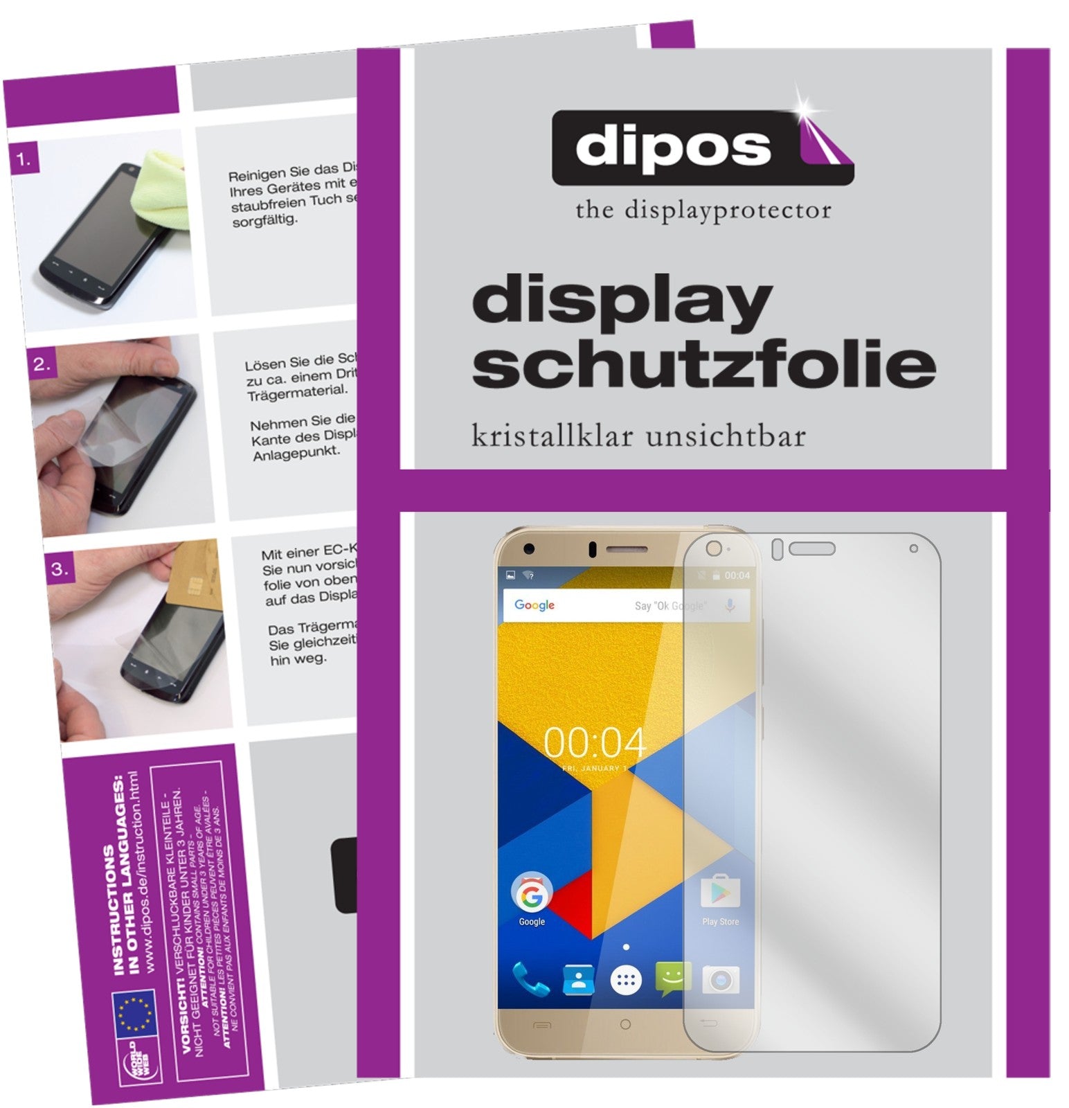 Klare Displayschutzfolie von dipos passend für Cubot Manito, präziser Zuschnitt und blasenfrei montiert