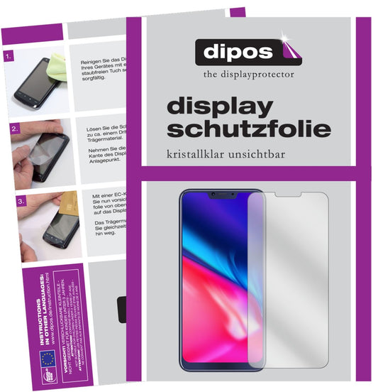 Klare Displayschutzfolie von dipos passend für Cubot P20, präziser Zuschnitt und blasenfrei montiert
