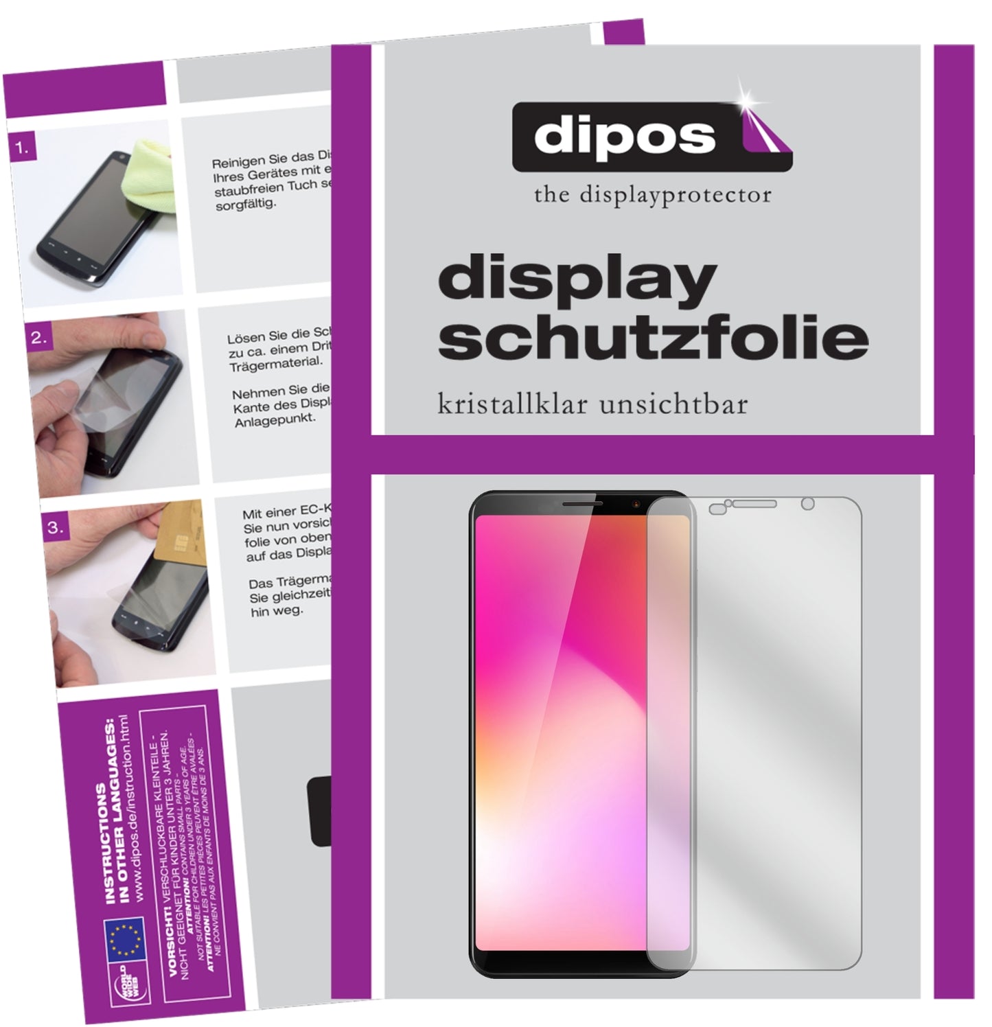Klare Displayschutzfolie von dipos passend für Cubot Power, präziser Zuschnitt und blasenfrei montiert