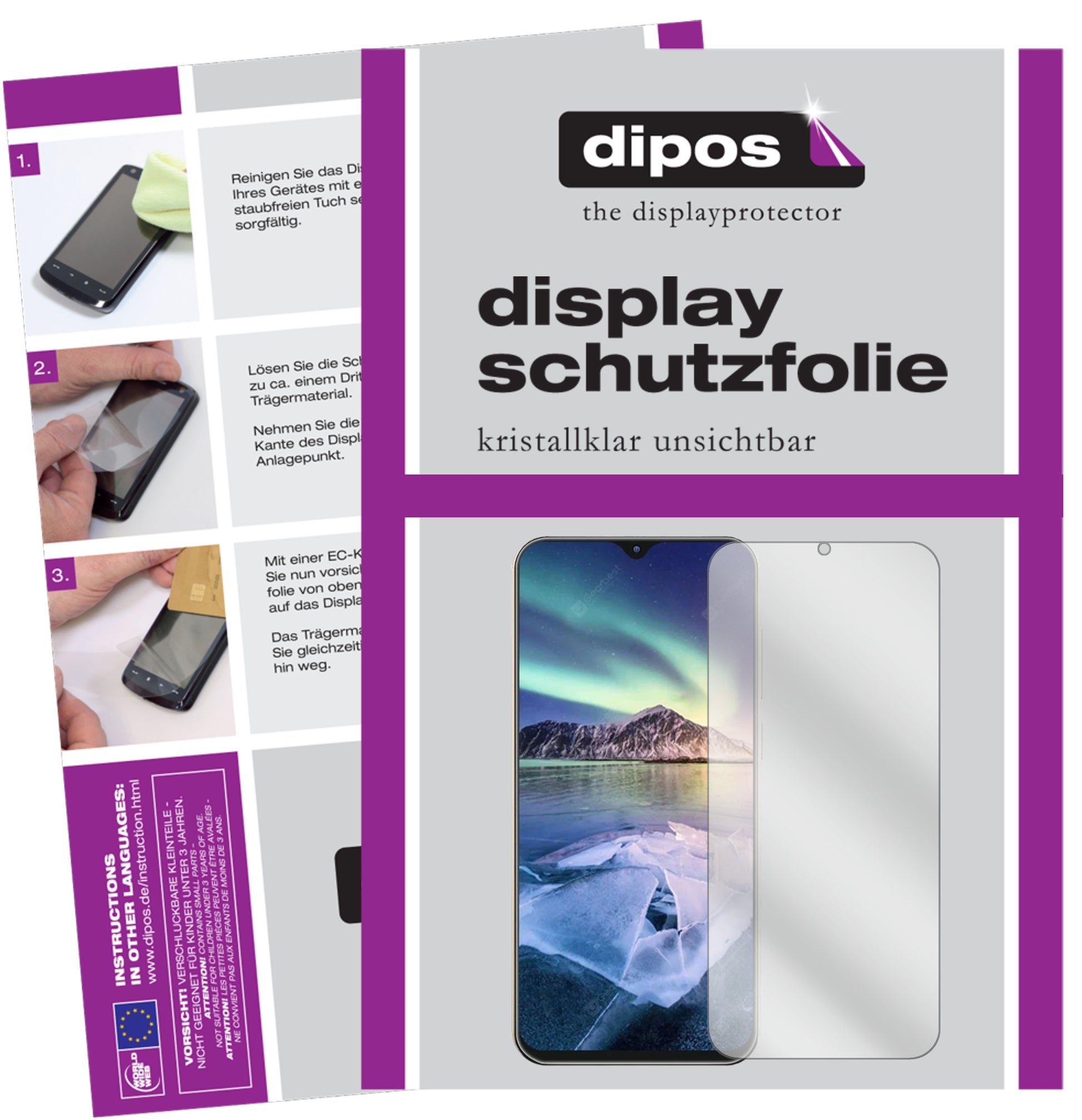 Klare Displayschutzfolie von dipos passend für Cubot X20 Pro, präziser Zuschnitt und blasenfrei montiert