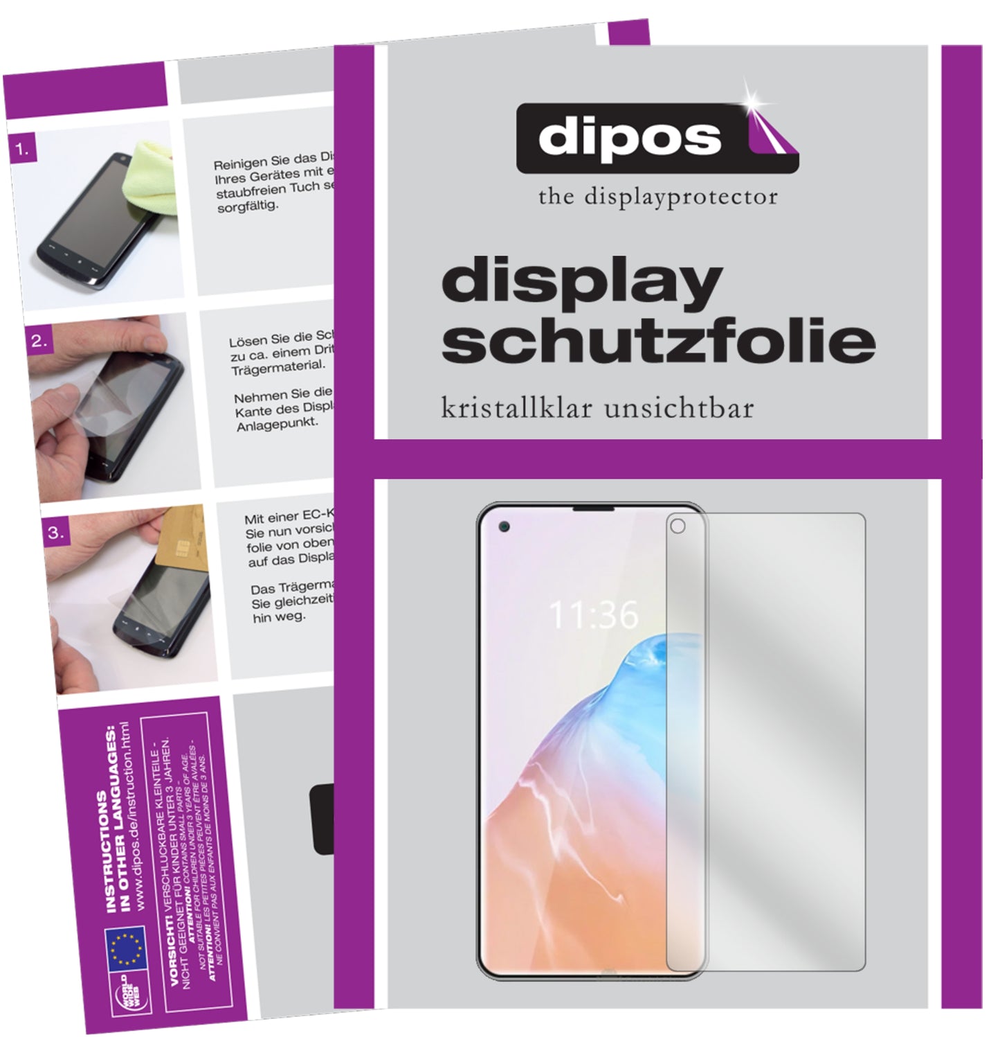 Klare Displayschutzfolie von dipos passend für Cubot X30, präziser Zuschnitt und blasenfrei montiert