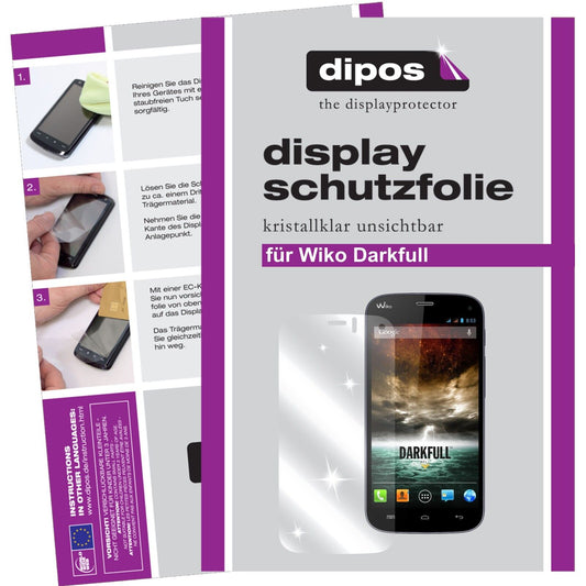 Klare Displayschutzfolie von dipos passend für Darkfull Wiko, präziser Zuschnitt und blasenfrei montiert