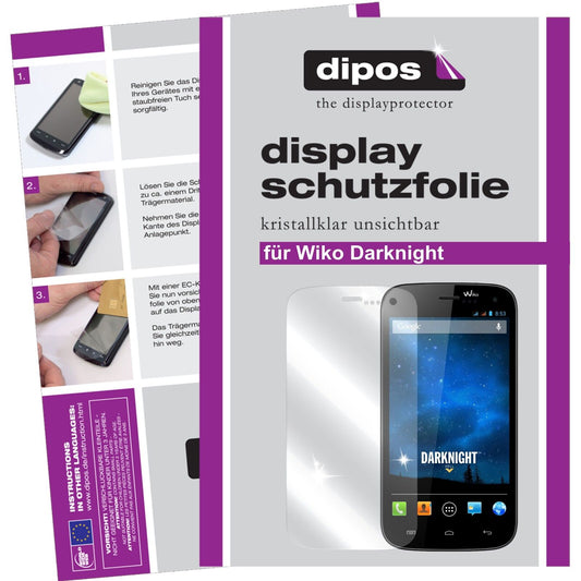 Klare Displayschutzfolie von dipos passend für Darknight Wiko, präziser Zuschnitt und blasenfrei montiert