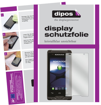 Klare Displayschutzfolie von dipos passend für Datalogic Axist, präziser Zuschnitt und blasenfrei montiert