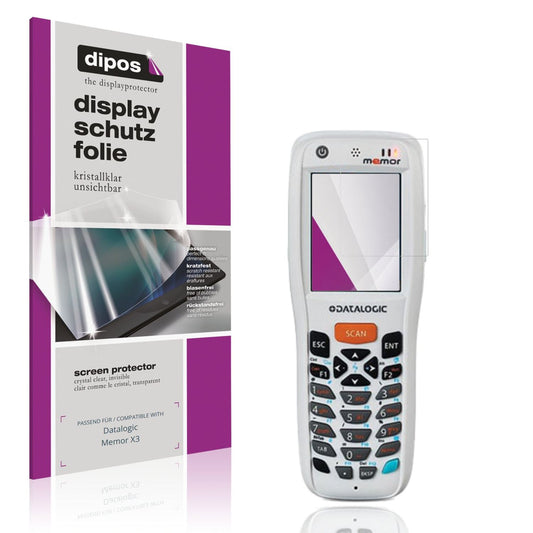 Klare Displayschutzfolie von dipos passend für Datalogic Memor X3, präziser Zuschnitt und blasenfrei montiert