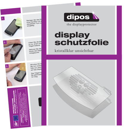 Klare Displayschutzfolie von dipos passend für De Longhi Magnifica 04.420 Tropfblech, präziser Zuschnitt und blasenfrei montiert