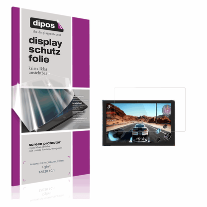 Klare Displayschutzfolie von dipos passend für Dghrti TAB20 10.1, präziser Zuschnitt und blasenfrei montiert