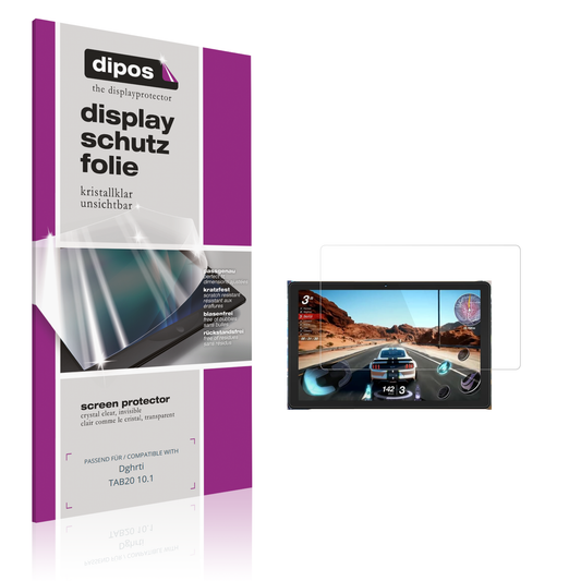 Klare Displayschutzfolie von dipos passend für Dghrti TAB20 10.1, präziser Zuschnitt und blasenfrei montiert