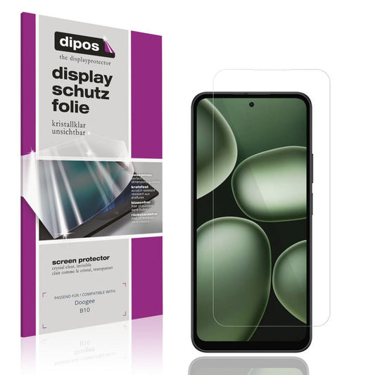 Klare Displayschutzfolie von dipos passend für Doogee B10, präziser Zuschnitt und blasenfrei montiert