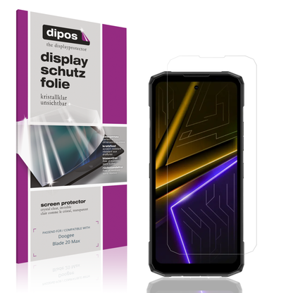 Klare Displayschutzfolie von dipos passend für Doogee Blade 20 Max, präziser Zuschnitt und blasenfrei montiert